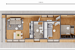 Maison 43 m² en bois kit RE2020 avec permis de construire VELLES V21_A1