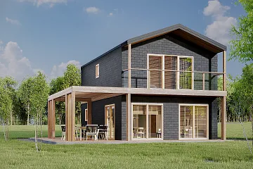 Maison 97 m² en bois kit RE2020 avec permis de construire TARBES V5_A2
