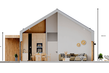 Maison 100 m² en bois kit RE2020 avec permis de construire ROUEN V25_A4_Mix