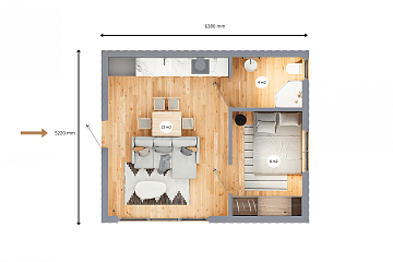Maison34 m² en bois kit RE2020 avec permis de construire REIMS V10_A1