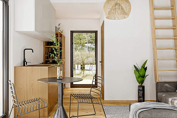Maison 26 m² en bois kit RE2020 avec permis de construire GIAT V20_A1
