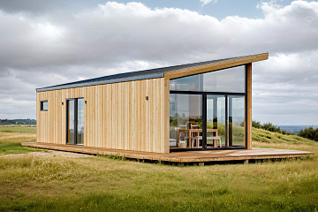 Maison 43 m² en bois kit RE2020 avec permis de construire VELLES V21_A1