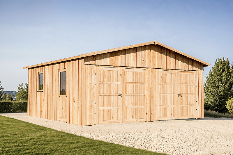 Garage ossature bois BROU G2, 6x6 m
