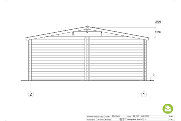 Double garage en bois BRETIGNY DOUBLE GS3.1