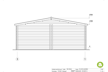 Garage en bois avec véranda LOMBARD GS4