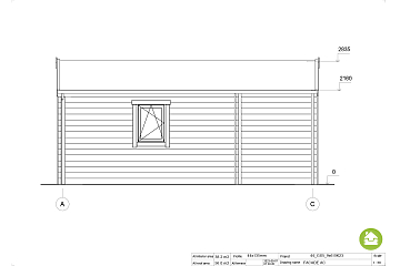 Garage double bois avec véranda MARANS GS5