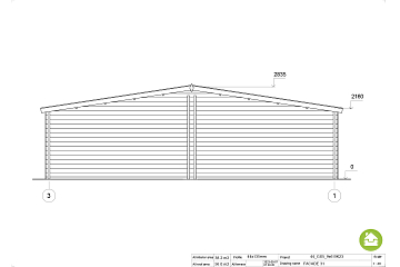 Garage double bois avec véranda MARANS GS5