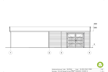 Garage double bois avec carport ORBEC GS6