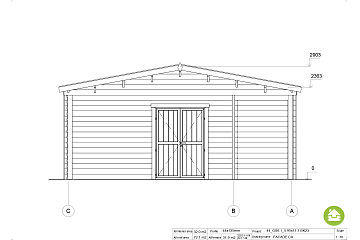 Garage double bois avec carport ARVAN GS6.1