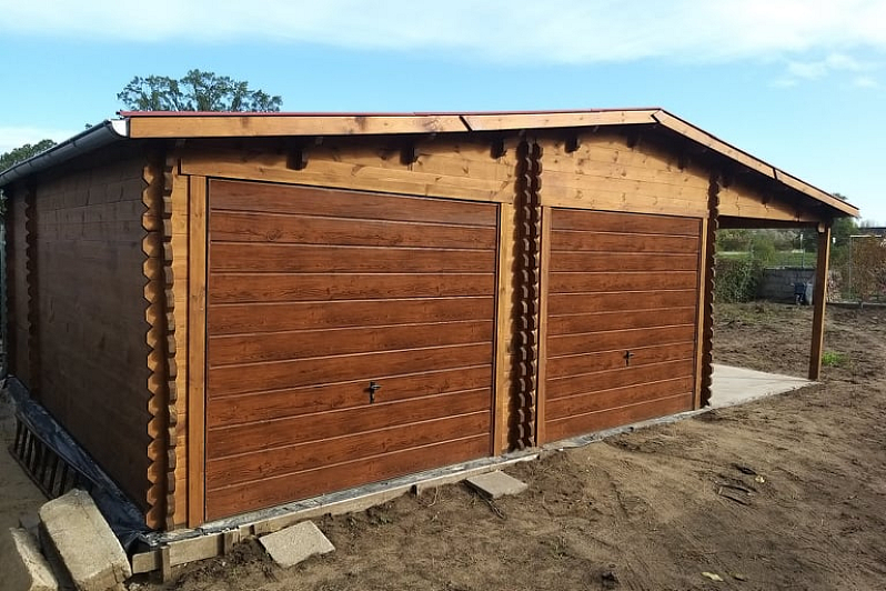 Garage double bois avec véranda MARANS GS5, 54 m2, 9x6 2