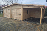 Garage double bois avec véranda MARANS GS5, 54 m2, 9x6 5