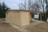 Garage double bois avec véranda MARANS GS5, 54 m2, 9x6 7