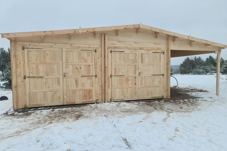 Garage double bois avec véranda MARANS GS5, 54 m2, 9x6 8