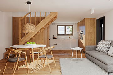 Maison 58 m² en bois kit RE2020 avec permis de construire COLMAR V14.1_A1