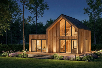 Maison 68 m² en bois kit RE2020 avec permis de construire MIREVAL V11_A1