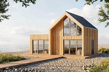 Maison 68 m² en bois kit RE2020 avec permis de construire MIREVAL V11_A1