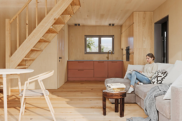 Maison 68 m² en bois kit RE2020 avec permis de construire MIREVAL V11_A1