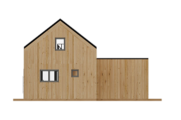Maison 68 m² en bois kit RE2020 avec permis de construire MIREVAL V11_A1