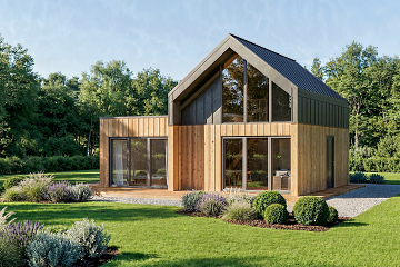 Maison 68 m² en bois kit RE2020 avec permis de construire LAURAC V11_A1_Mix2