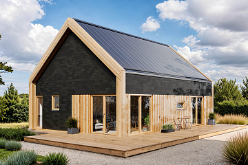 Maison 70 m² en bois kit RE2020 avec permis de construire NOLAY V12_A2