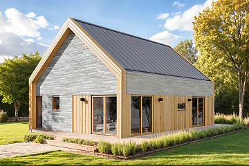 Maison 70 m² en bois kit RE2020 avec permis de construire SULLY V12_A4_Mix