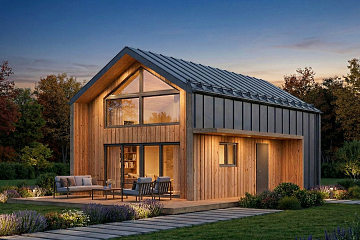 Maison 98 m² en bois kit RE2020 avec permis de construire LORGUES V13_A1_Mix2