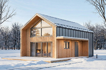 Maison 98 m² en bois kit RE2020 avec permis de construire LORGUES V13_A1_Mix2