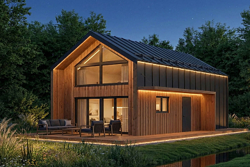 Maison 98 m² en bois kit RE2020 avec permis de construire LORGUES V13_A1_Mix2