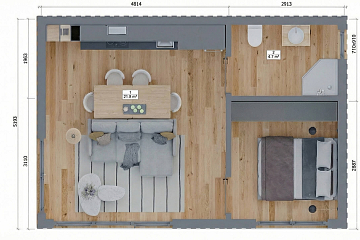 Maison 34 m² en bois isolé RE2020 avec permis de construire SISTERON V15_A1