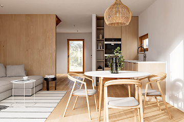 Maison 84 m² en bois kit RE2020 avec permis de construire LORMES V18_A1