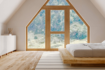 Maison 84 m² en bois kit RE2020 avec permis de construire LORMES V18_A1