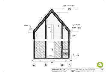 Maison 84 m² en bois kit RE2020 avec permis de construire LORMES V18_A1
