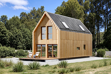 Maison 95 m² en bois kit RE2020 avec permis de construire AVORD V19_A1