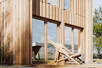 Maison 95 m² en bois kit RE2020 avec permis de construire AVORD V19_A1