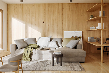Maison 95 m² en bois kit RE2020 avec permis de construire AVORD V19_A1