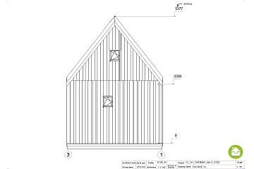 Chalet 29 m² en bois kit RE2020 avec permis de construire TULLE V1_A1