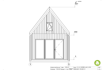 Chalet 29 m² en bois kit RE2020 avec permis de construire TULLE V1_A1
