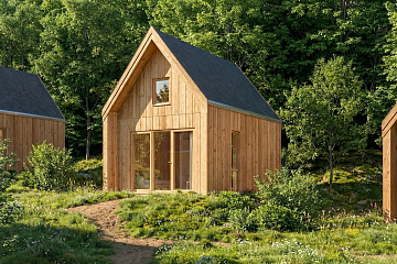 Chalet 29 m² en bois kit RE2020 avec permis de construire TULLE V1_A1_ROI