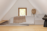 Chambre sous les combles dans un chalet – bois naturel et ambiance chaleureuse