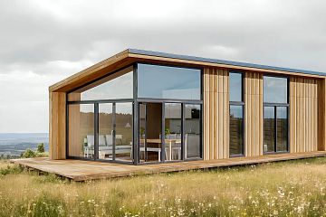 Maison 43 m² en bois kit RE2020 avec permis de construire VELLES V21_A1