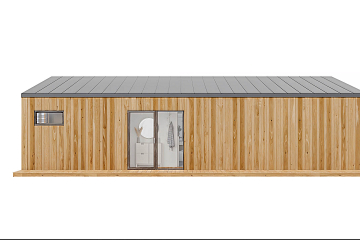 Maison 43 m² en bois kit RE2020 avec permis de construire VELLES V21_A1