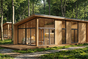 Maison 43 m² en bois kit RE2020 avec permis de construire VELLES V21_A1_ROI