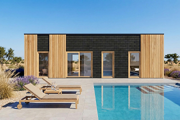 Maison 43 m² en bois kit RE2020 avec permis de construire GAP  V22_A2_Mix