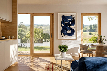 Maison 43 m² en bois kit RE2020 avec permis de construire GAP  V22_A2_Mix