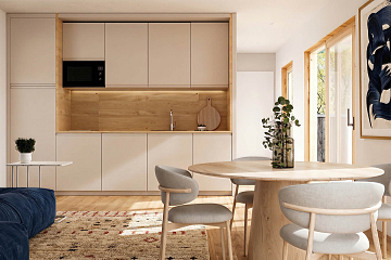 Maison 43 m² en bois kit RE2020 avec permis de construire GAP  V22_A2_Mix