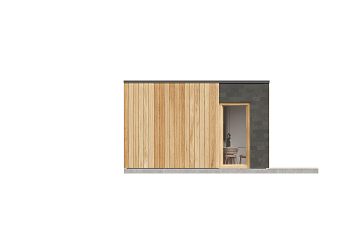 Maison 43 m² en bois kit RE2020 avec permis de construire GAP  V22_A2_Mix