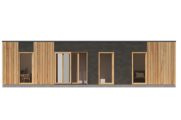 Maison 43 m² en bois kit RE2020 avec permis de construire GAP  V22_A2_Mix