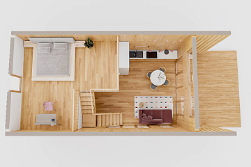 Maison 80 m² en bois kit RE2020 avec permis de construire VITTEL V23_A1