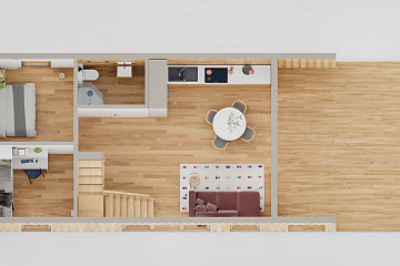 Maison 80 m² en bois kit RE2020 avec permis de construire VITTEL V23_A1