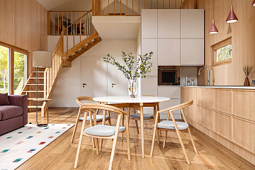 Maison 80 m² en bois kit RE2020 avec permis de construire VITTEL V23_A1